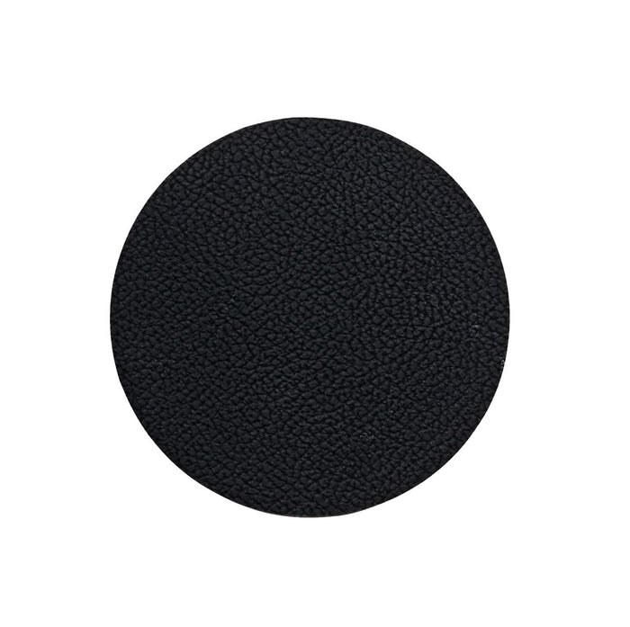 Cookinglife Onderzetters - Vegan leer - Zwart - ø 10 cm - 6 Stuks