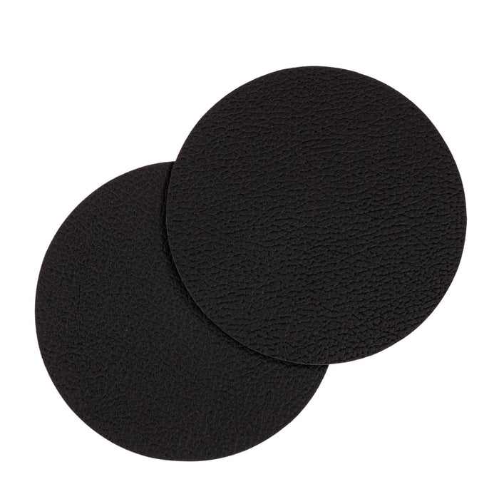 Cookinglife Onderzetters - Vegan leer - Zwart - ø 10 cm - 6 Stuks