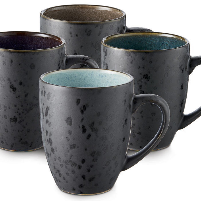 Bitz Mokken Gastro Zwart|multi Blauw 300 ml - 4 Stuks