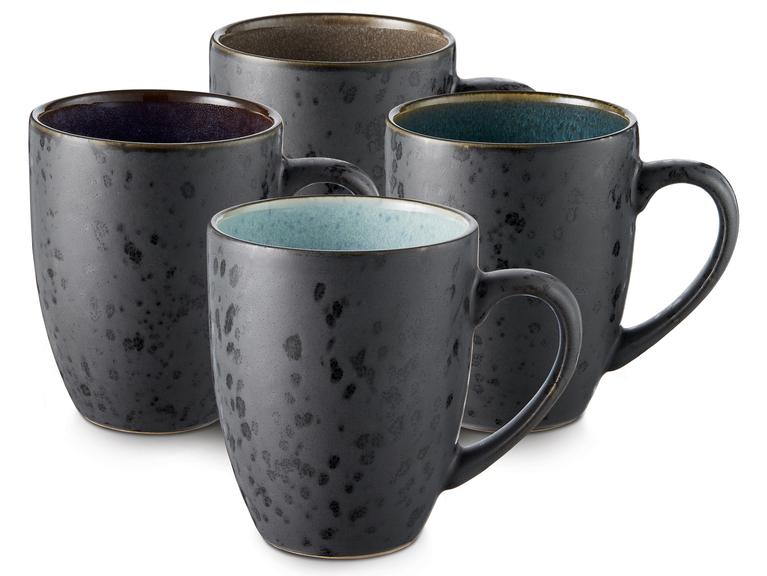 Bitz Mokken Gastro Zwart|multi Blauw 300 ml - 4 Stuks