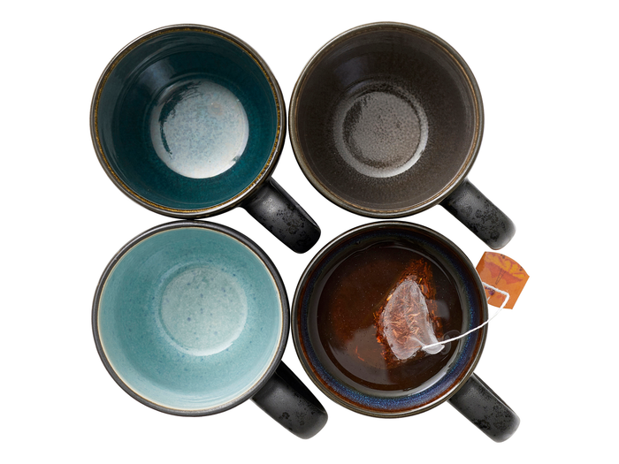 Bitz Mokken Gastro Zwart|multi Blauw 300 ml - 4 Stuks
