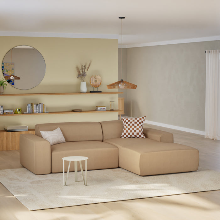 NADUVI Collection Nina Hoekbank Rechts - Velvet - Camel bruin