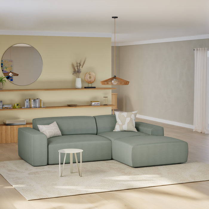 NADUVI Collection Nina Hoekbank Rechts - Velvet - Mintgroen