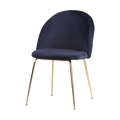Artichok Aniek Eetkamerstoel Velvet Blauw - Gouden Poten