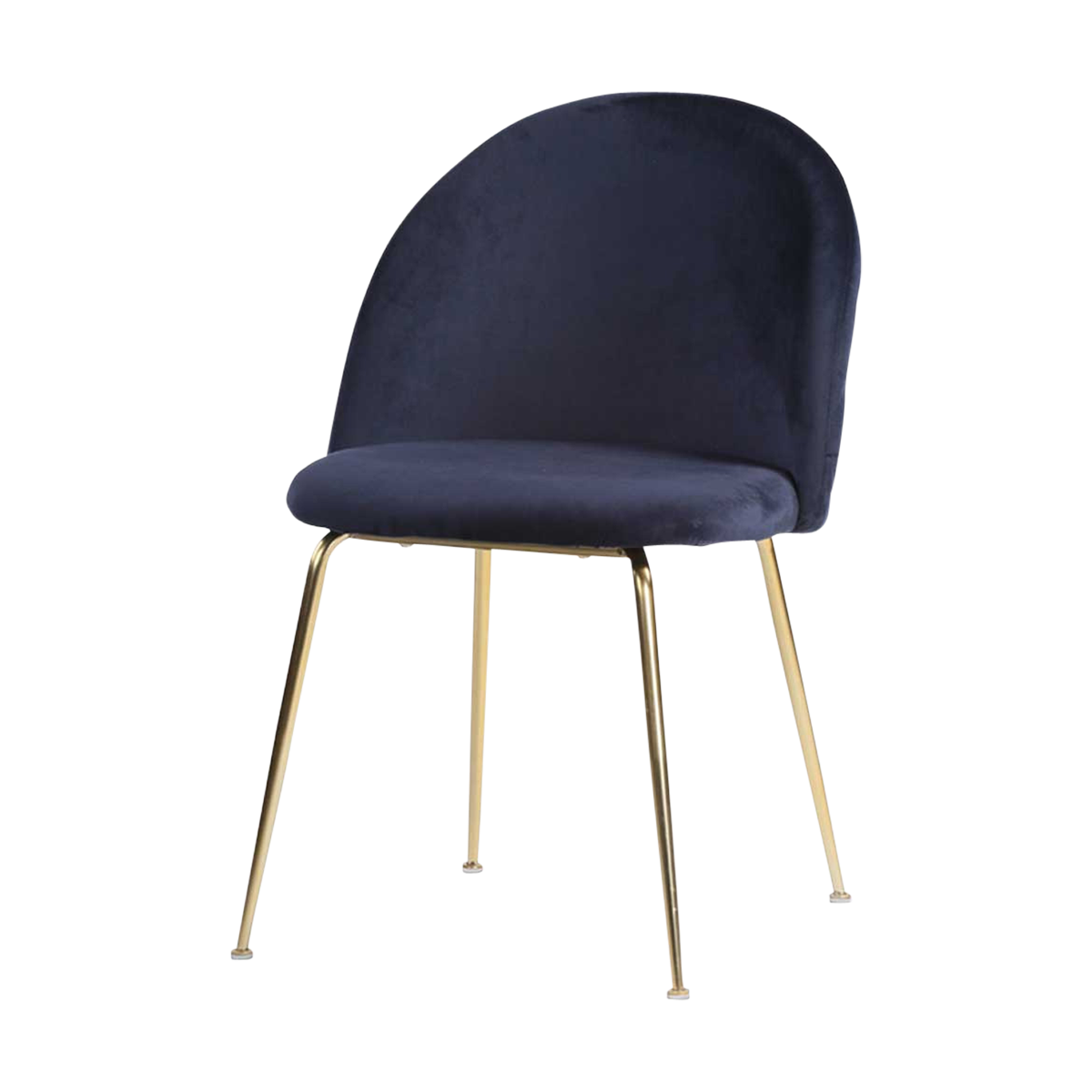 Artichok Aniek Eetkamerstoel Velvet Blauw - Gouden Poten
