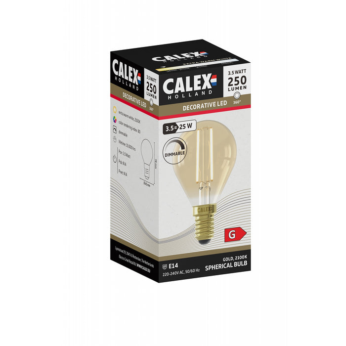 Calex Lichtbron E14  Goud - Glas - 4x8x4cm (BxHxD)
