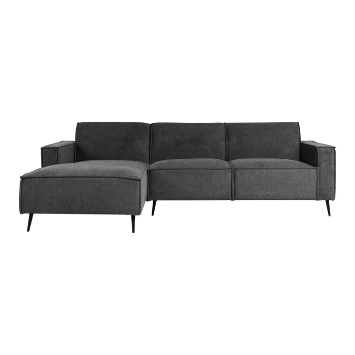 by fonQ  Bo Hoekbank met Chaise Longue Links - Linnen - Antraciet