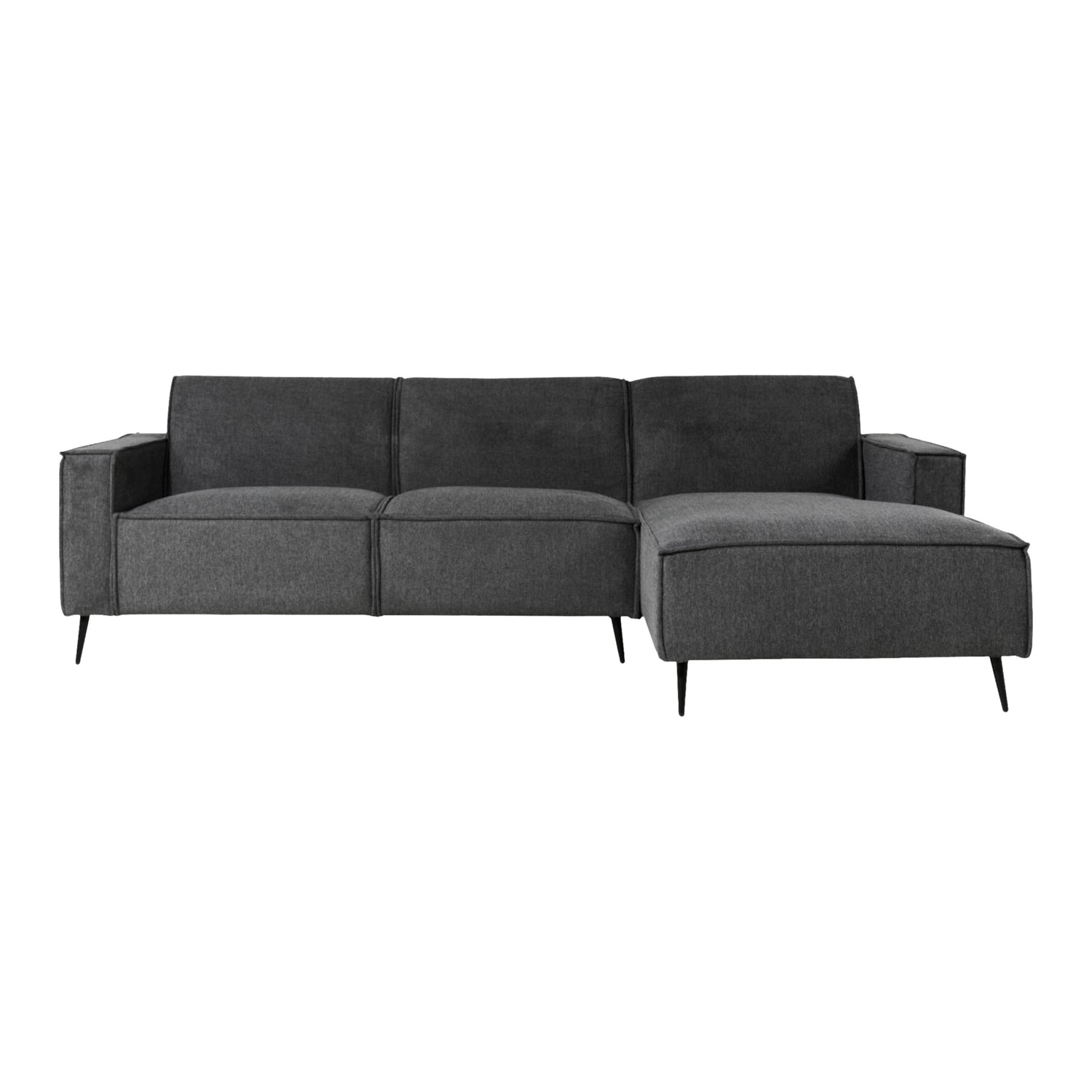 by fonQ  Bo Hoekbank met Chaise Longue Rechts - Linnen - Antraciet
