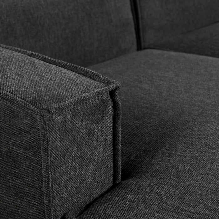 by fonQ  Bo Hoekbank met Chaise Longue Links - Linnen - Antraciet