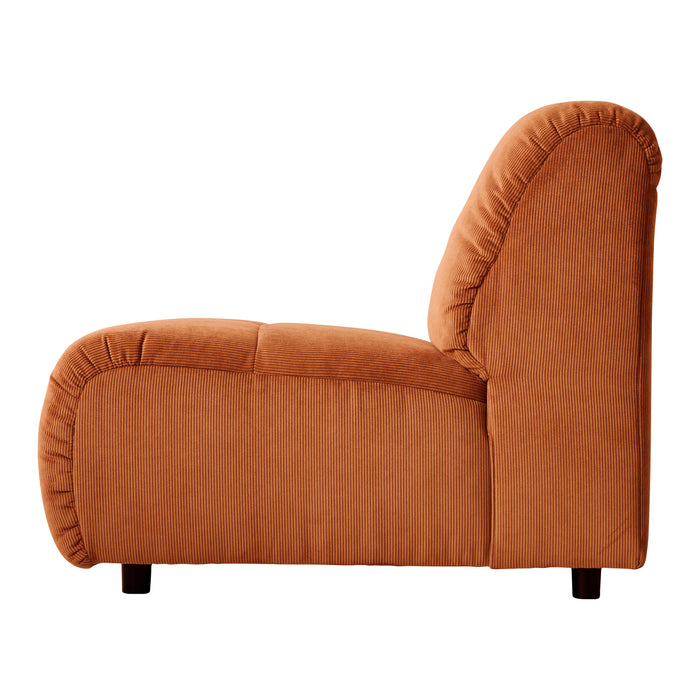 HKliving Wave Bank Element - Middenstuk Smal - Dusty Orange