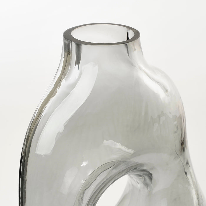 Mica Decorations Jay Vaas - L18,5 x B10,5 x H25 cm - Glas - Lichtgrijs