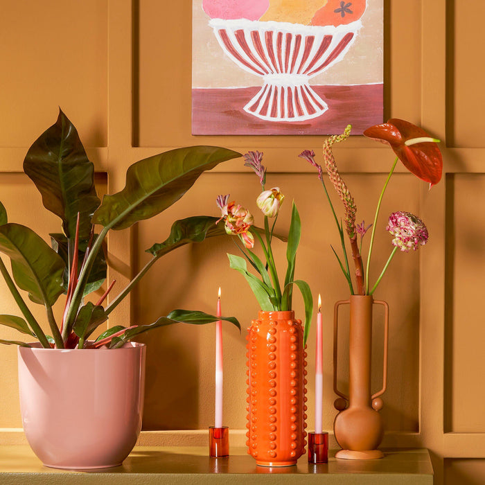 Mica Decorations Boaz Vaas - H30 x Ø11 cm - Keramiek - Oranje