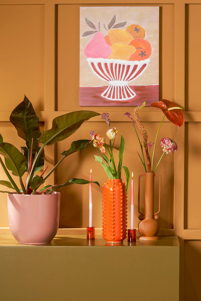 Mica Decorations Boaz Vaas - H30 x Ø11 cm - Keramiek - Oranje