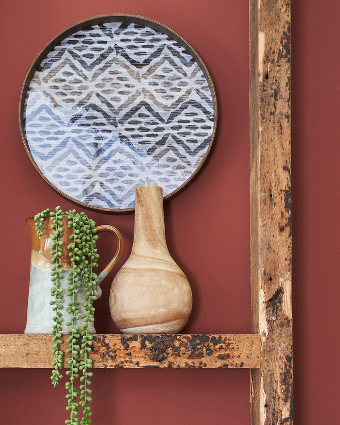 Mica Decorations Pia Vaas - H28 x Ø16 cm - Paulownia Hout - Lichtbruin