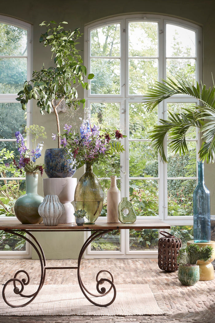 Mica Decorations Rioja Glazen Fles - H50 x Ø15 cm - Lichtblauw