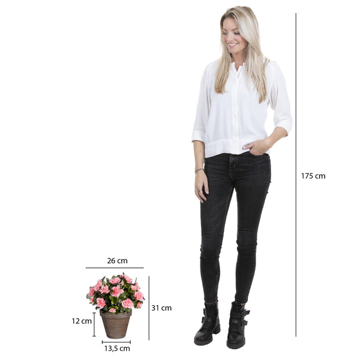 Mica Decorations Azalea Kunstplant - H31 x Ø26 cm - Perzik