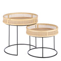 Mica Decorations Leandro Bijzettafel - Set van 2 - H45 cm - Zwart