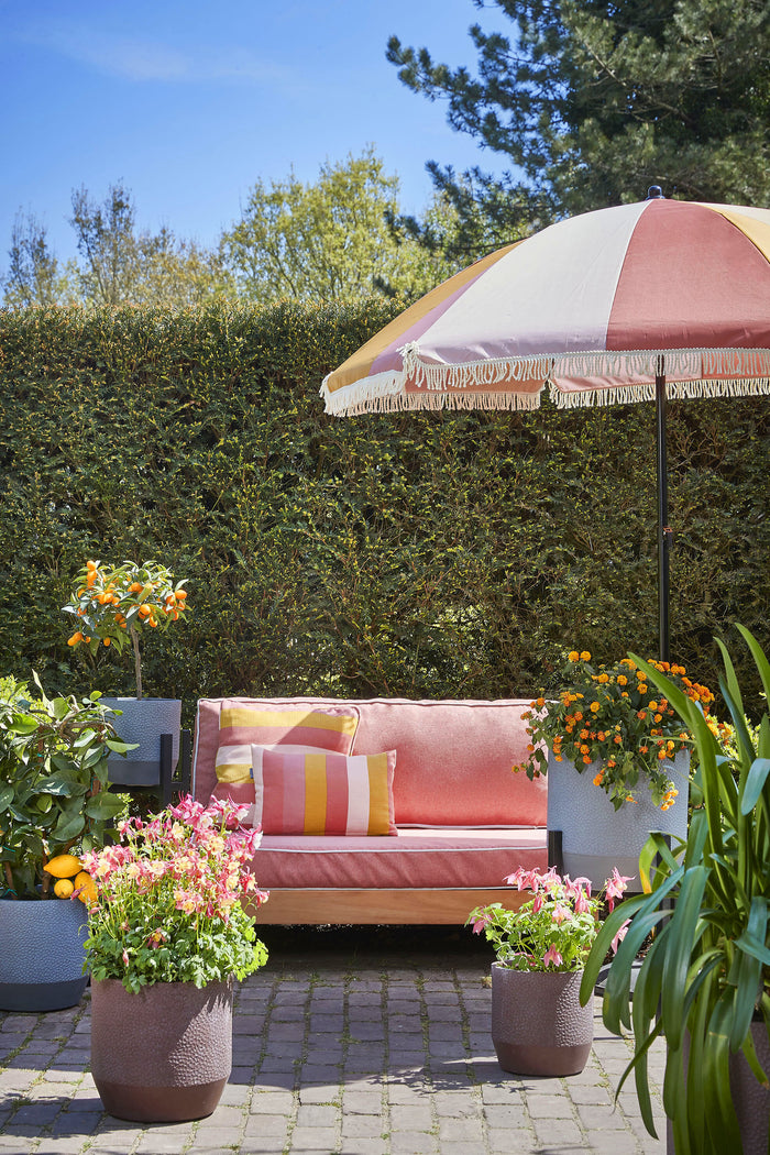 In The Mood Collection Parasol Gestreept - H238 x Ø220 cm - Oranje