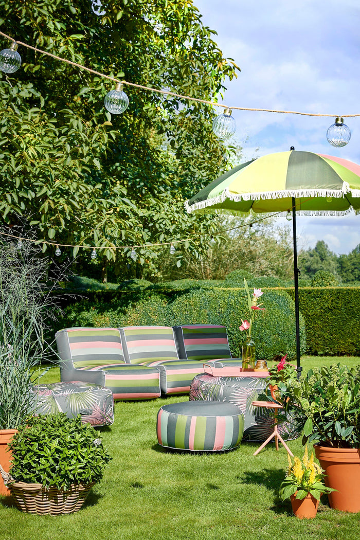 In The Mood Collection Parasol Gestreept - H238 x Ø220 cm - Groen