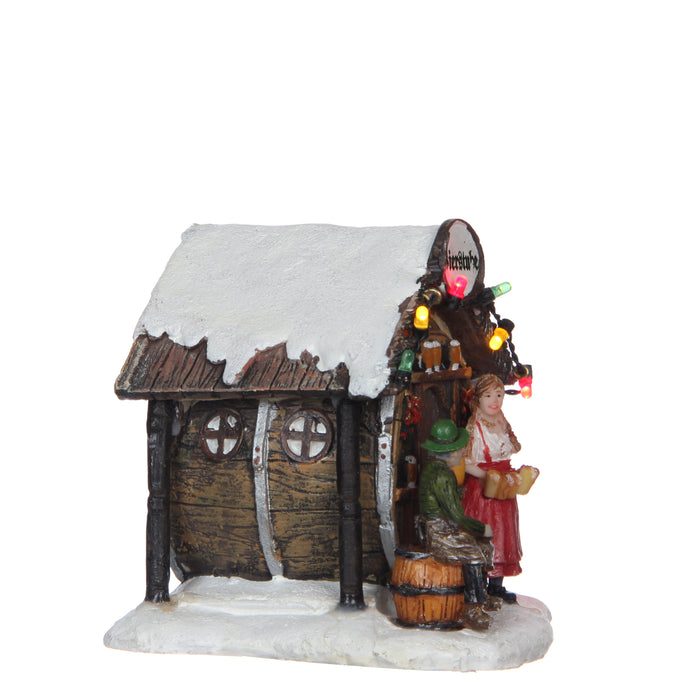 LuVille Kerstdorp Miniatuur Bierstube - L11 x B11,5 x H11,5 cm