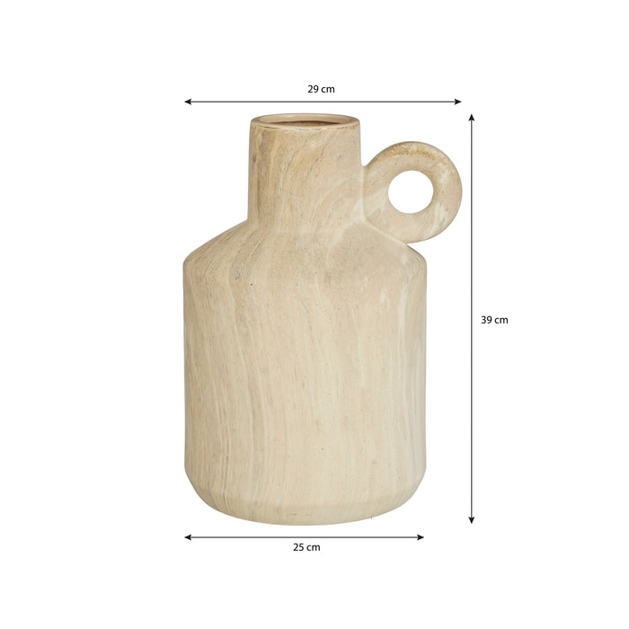 Mica Decorations Trentino Vaas - L29 x B25 x H39 cm - Beige