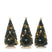 LuVille Kerstdorp Miniatuur Bomen - 3 Stuks - H15 cm - Multikleur