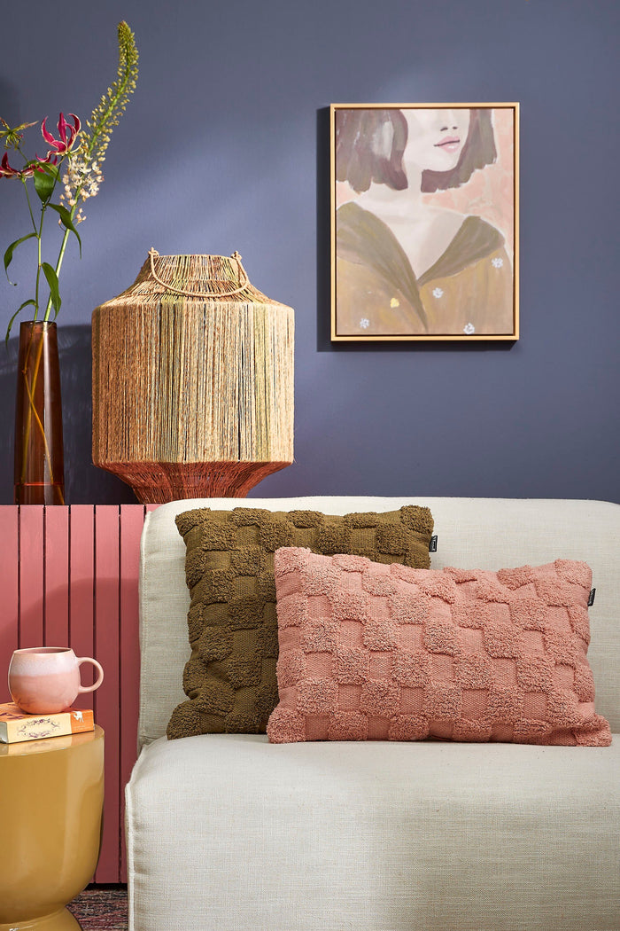 Mica Decorations Liliano Lantaarn - H51 x Ø40 cm - Jute - Donkergroen