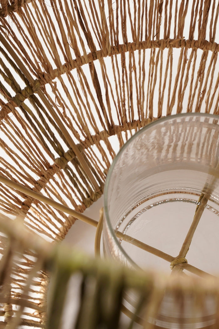 Mica Decorations Liliano Lantaarn - H51 x Ø40 cm - Jute - Donkergroen