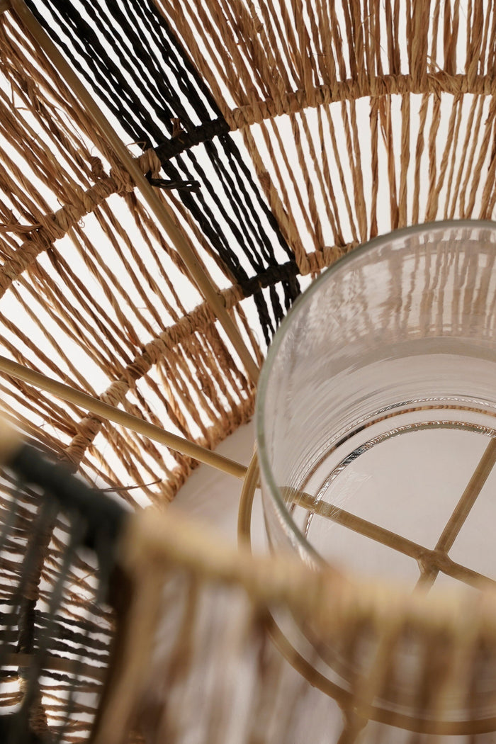 Mica Decorations Liliano Lantaarn - H36 x Ø30 cm - Jute - Zwart