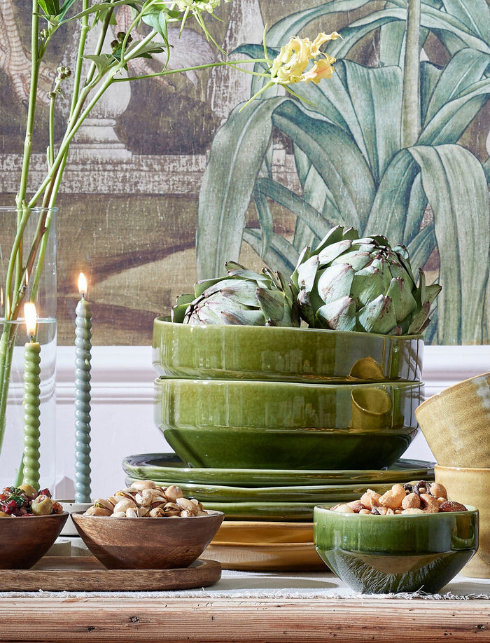 Mica Decorations Rhea Schaal - Ø22,5 cm - Keramiek - Groen