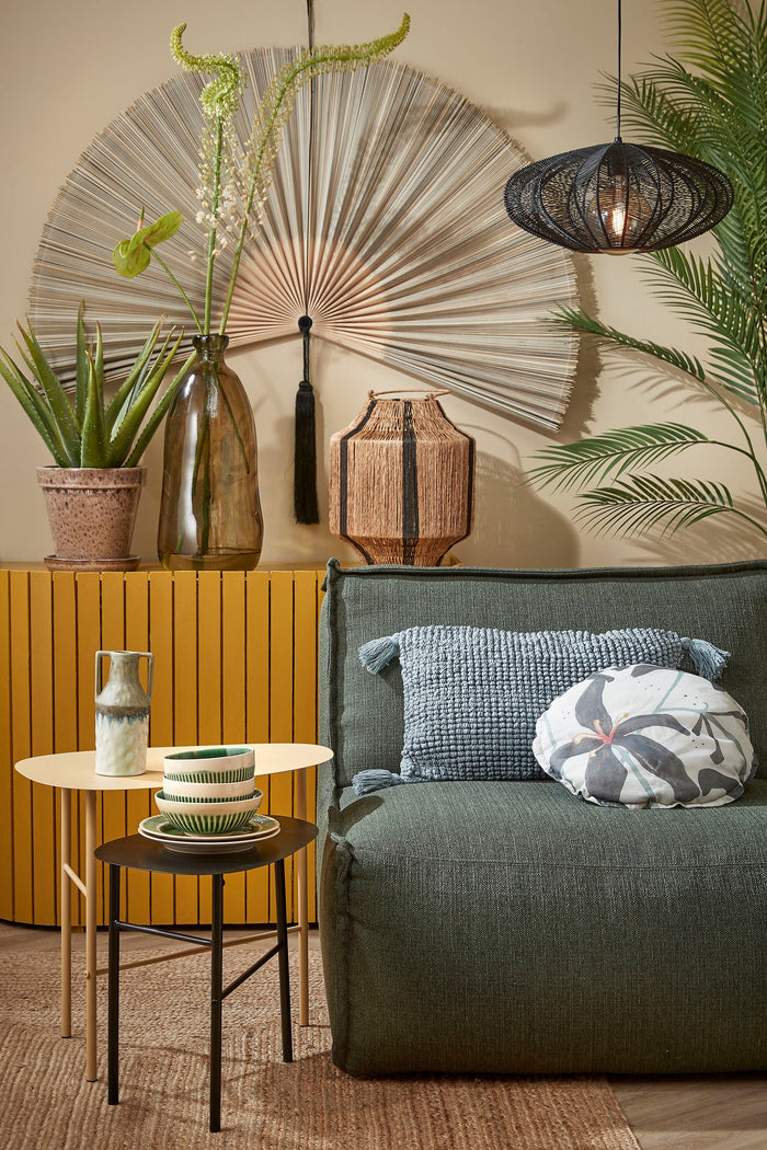 Mica Decorations Kanti Hanglamp - H20 x Ø41 cm - Metaal - Zwart