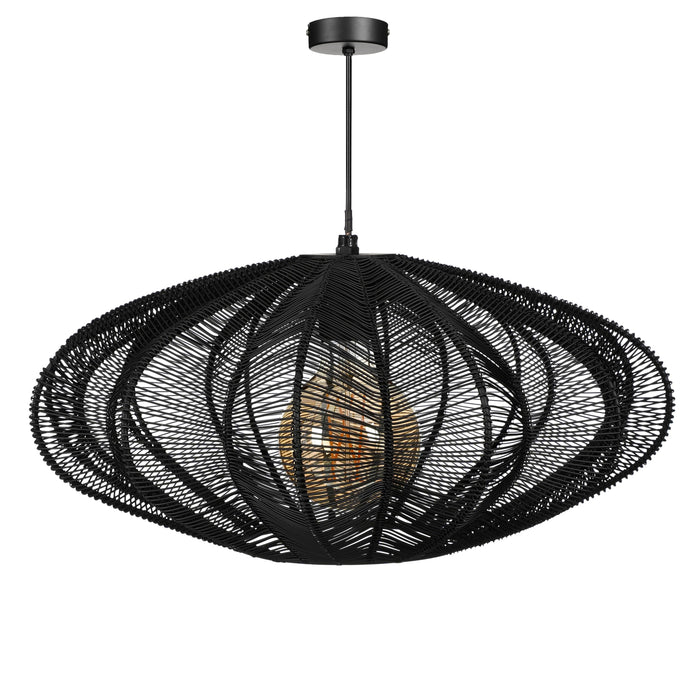 Mica Decorations Kanti Hanglamp - H20 x Ø41 cm - Metaal - Zwart