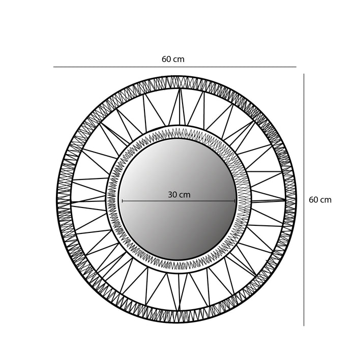 Mica Decorations Ludy Wandspiegel - H5 x Ø60 cm - Jute - Lichtbruin