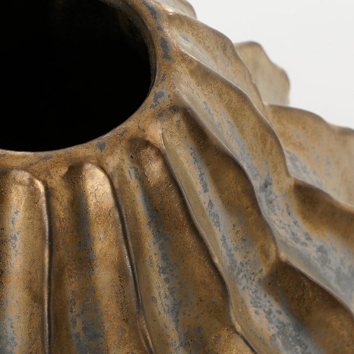 Mica Decorations Altea Vaas - H28 x Ø24,5 cm - Keramiek - Brons