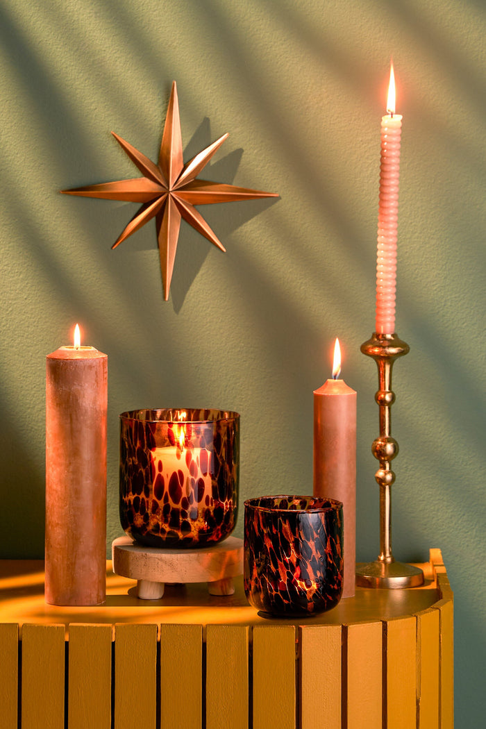 Mica Decorations Canto Kandelaar - H30 x Ø9 cm - Aluminium - Goud