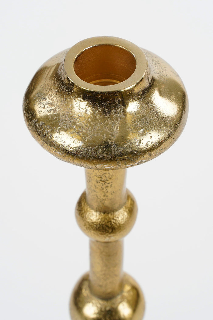 Mica Decorations Canto Kandelaar - H30 x Ø9 cm - Aluminium - Goud