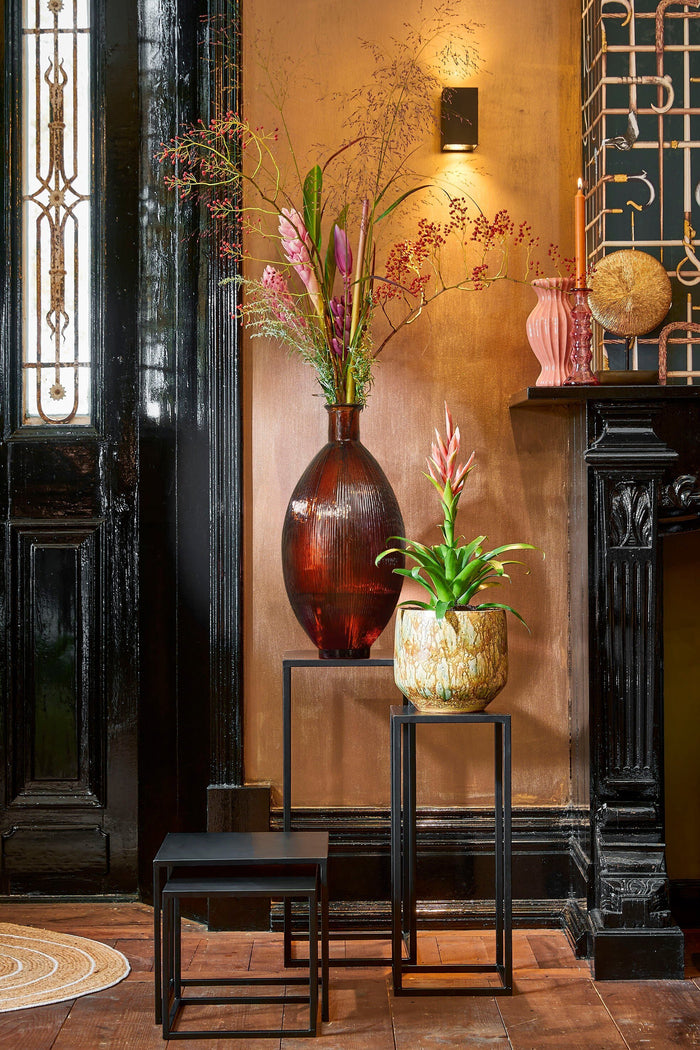 Mica Decorations Firenza Fles Vaas - H59 x Ø29 cm - Donkerbruin