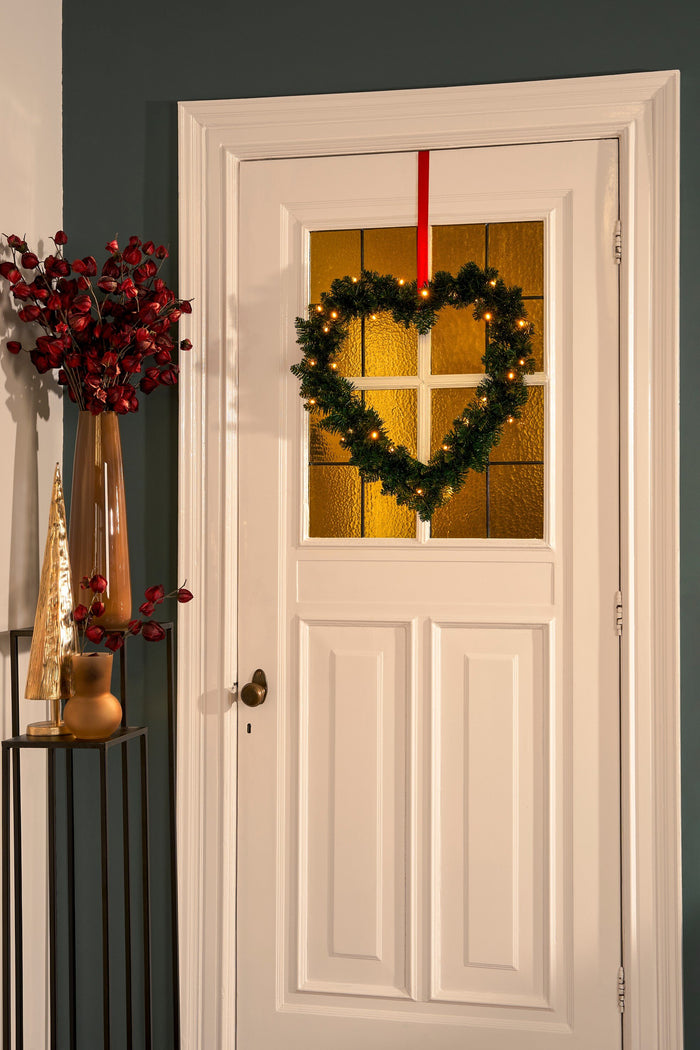 Black Box Trees Kerstkrans Hart met LED Verlichting - Ø60 cm - Groen