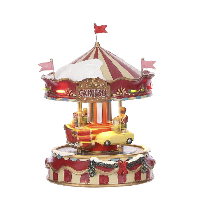 LuVille Kerstdorp Miniatuur Kleine Draaimolen - L13 x B13 x H17,5 cm