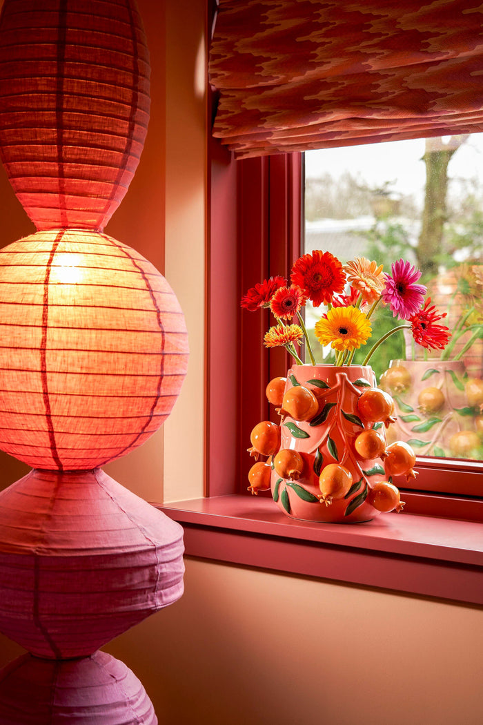 Mica Decorations Melika Vaas - H30,5 x Ø34 cm - Keramiek - Roze