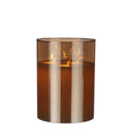 Mica Decorations LED Kaars - H20 x Ø15 cm - Glas|Wax - Goud