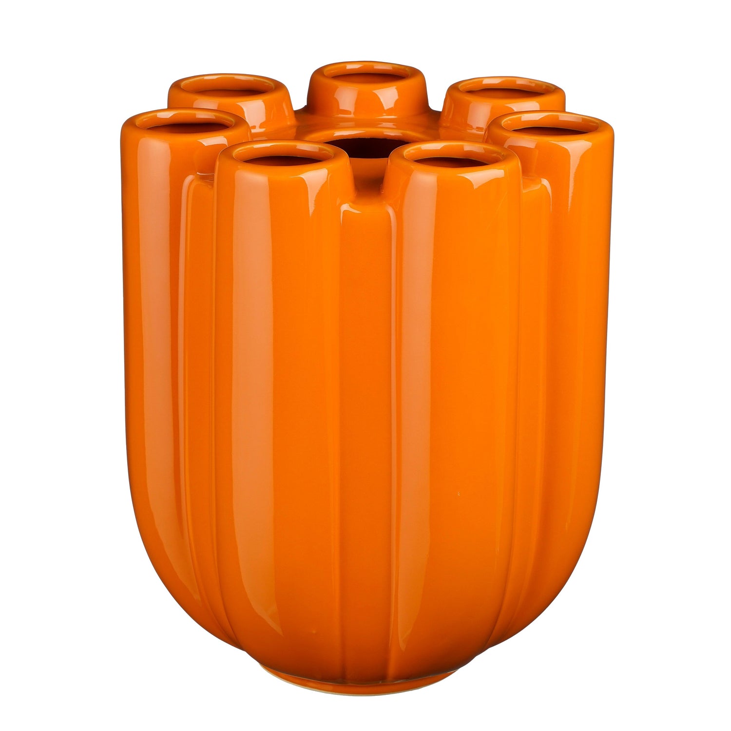 Mica Decorations Minda Tulpenvaas - H33,5 x Ø28 cm - Keramiek - Oranje