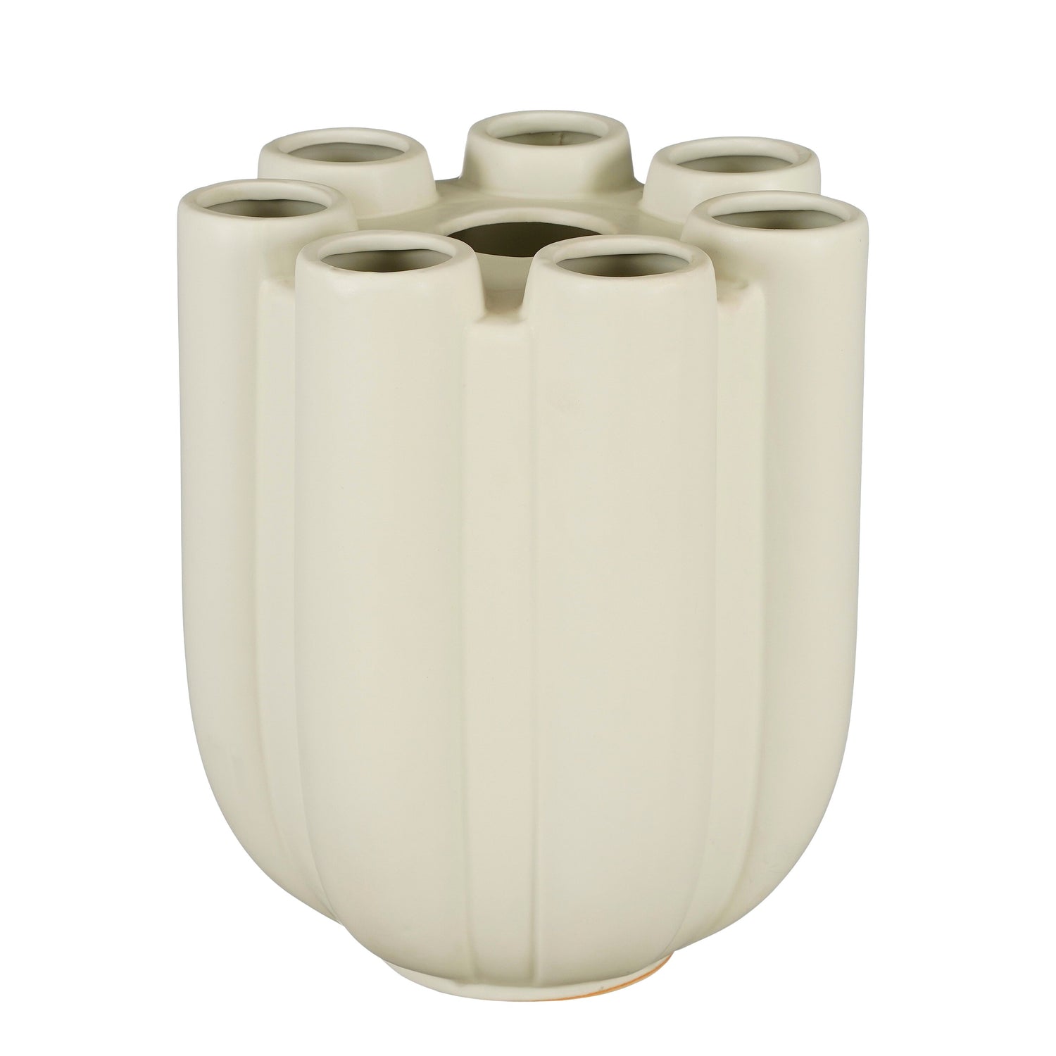 Mica Decorations Minda Tulpenvaas - H33,5 x Ø28 cm - Keramiek - Taupe