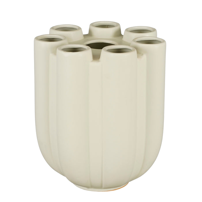 Mica Decorations Minda Tulpenvaas - H33,5 x Ø28 cm - Keramiek - Taupe