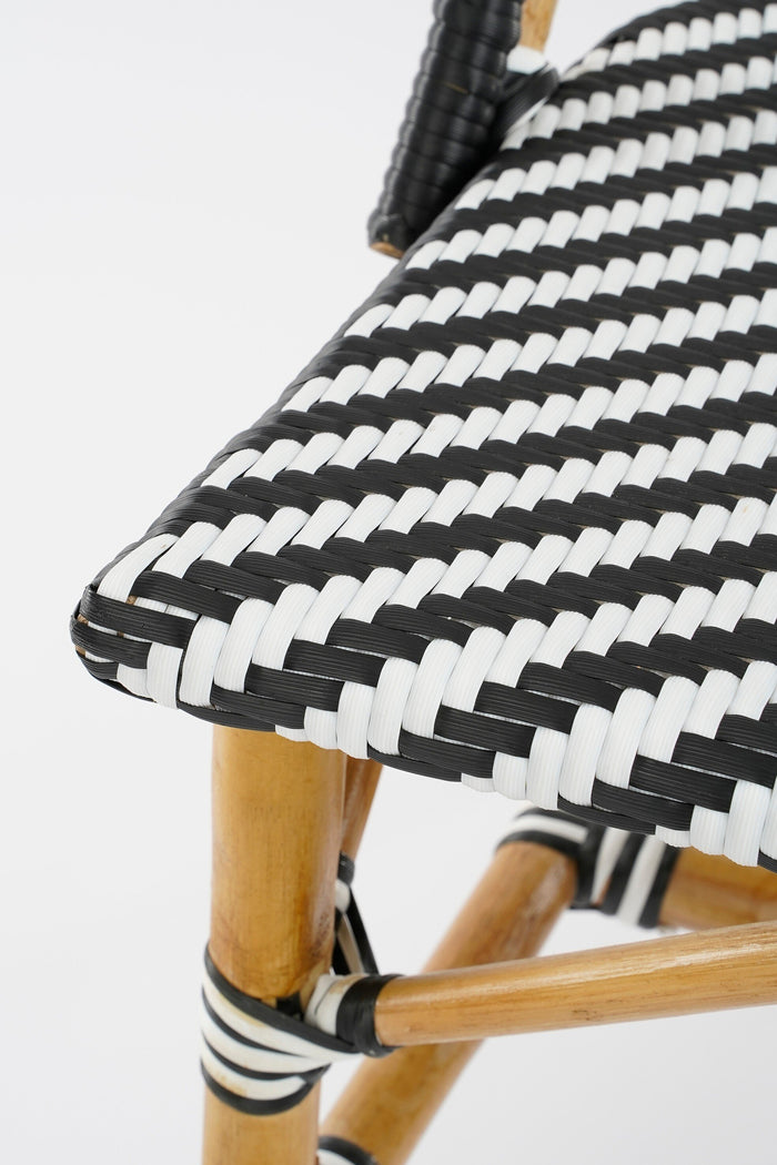 Mica Decorations Mandox Bank - L98 x B60 x H93 cm - Rotan - Zwart, Wit