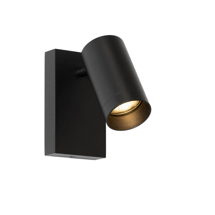 QAZQA Moderne wandlamp zwart verstelbaar met schakelaar - Jeana Luxe