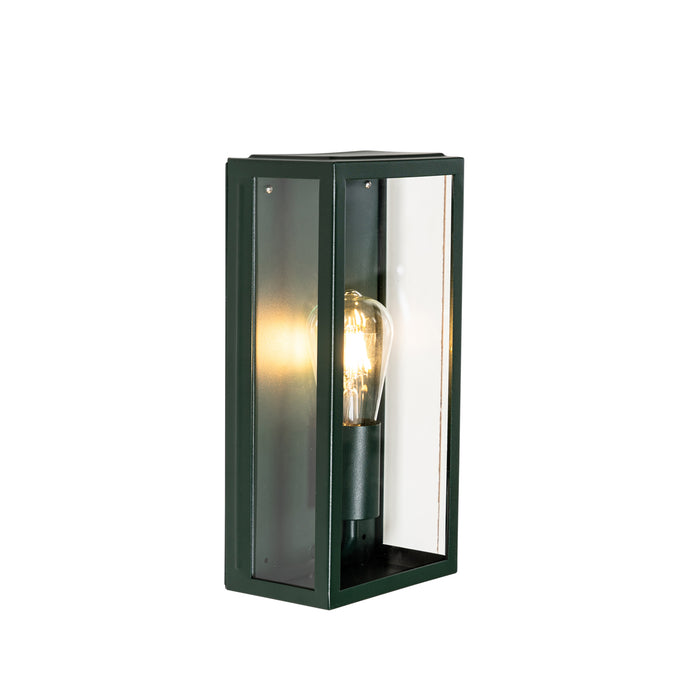 QAZQA Industriële buiten wandlamp donker groen met glas IP44 -