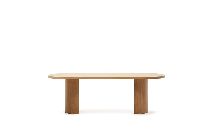 Kave Home - Tafel Nealy van eikenfineer met een natuurlijke afwerking