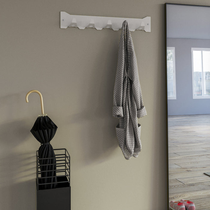 Gorillz Triangle Five - Wandkapstok - 5 haken - 70 x 5 x 12 cm - Wit