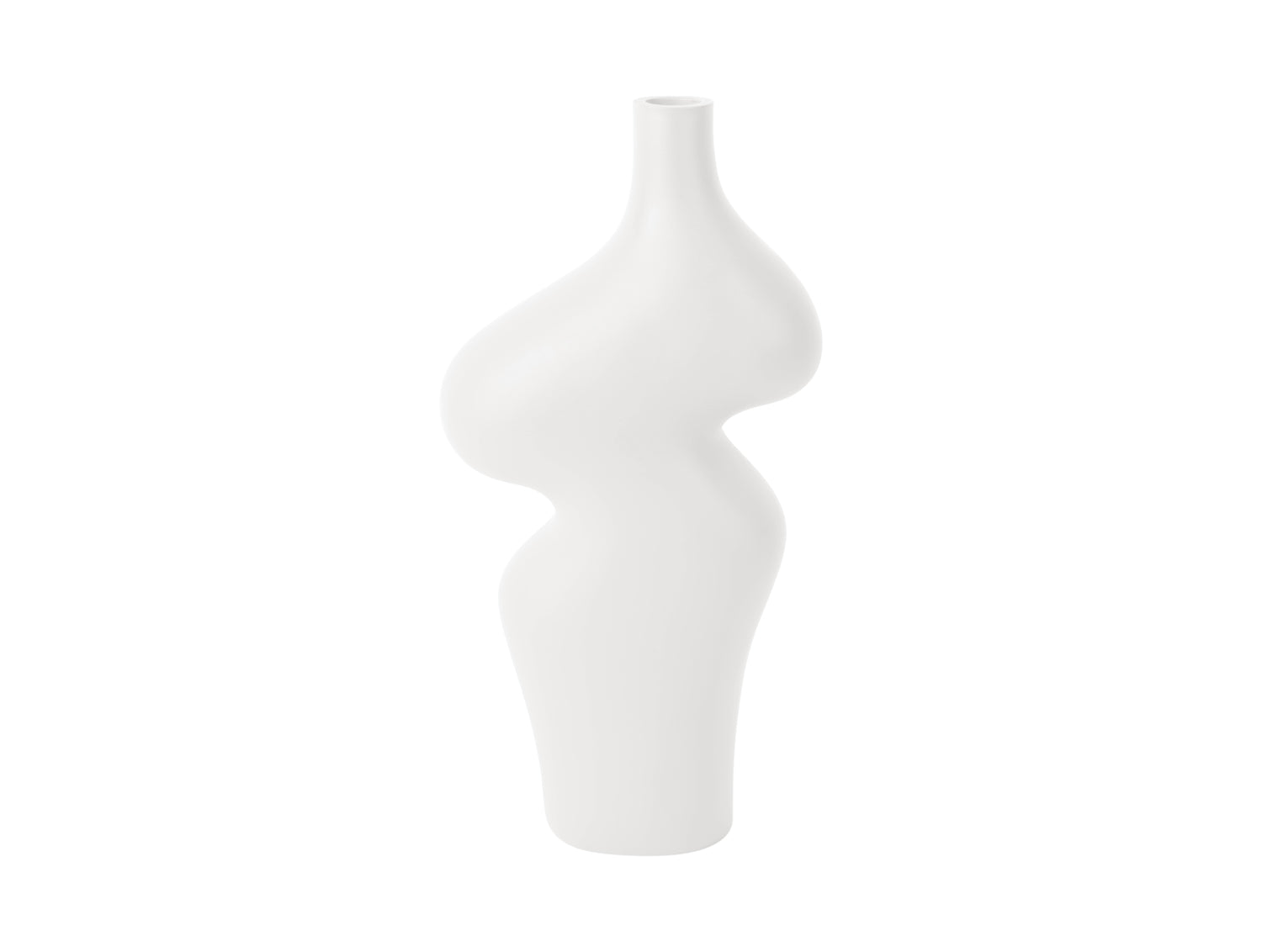 present time - Vase Organic Curves large polyresin white